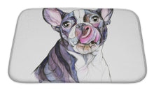 Load image into Gallery viewer, Bath Mat, Watercolor Hand Drawn Boston Terrier Illustration
